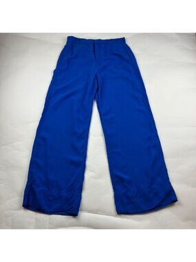 Zara Cobalt Blue Crepe Wide Leg Summer Trouser L